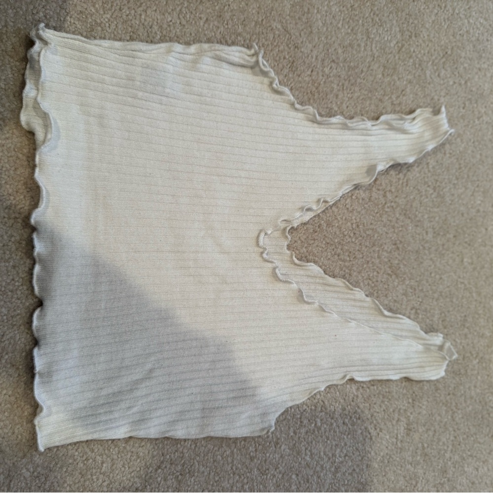 SHEIN Cream Ribbed Tank Top